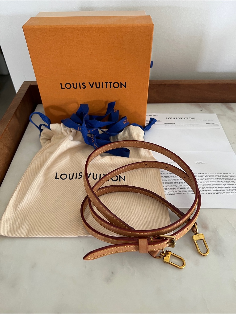 Louis Vuitton Vachetta Leather Adj 12mm Shoulder Strap